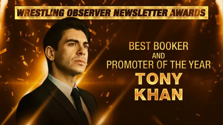 Imagem mostrando Tony Khan, CEO da AEW, em referência da Nick Khan e suas atitudes à frente da WWE