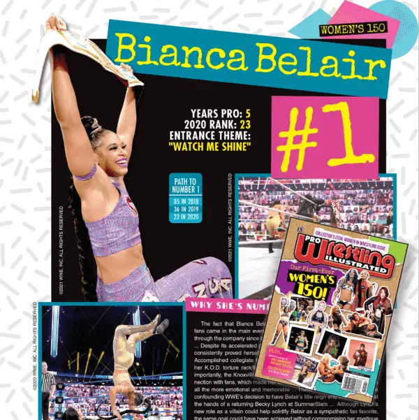 Bianca Belair no topo da PWI Women's 150
