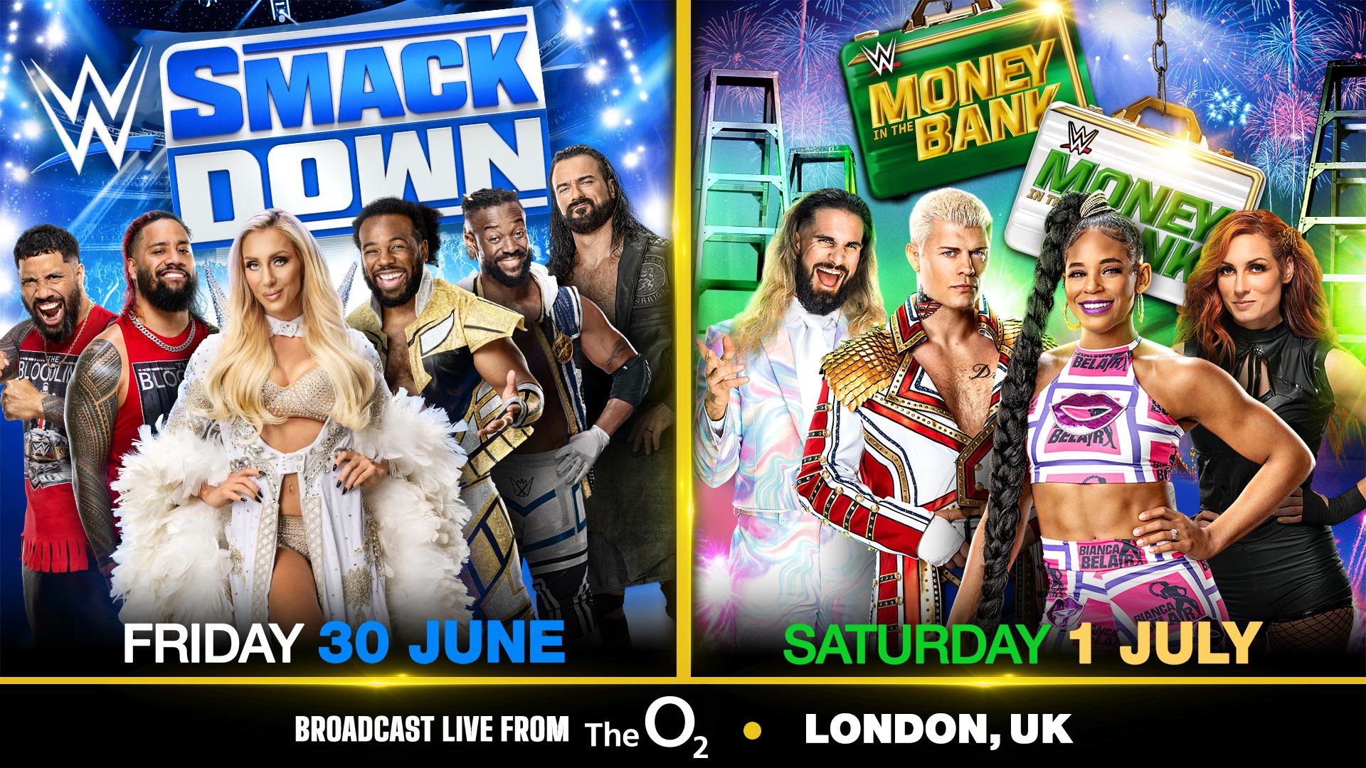 WWE anunciou que o SmackDown pré MITB será ao vivo de Londres