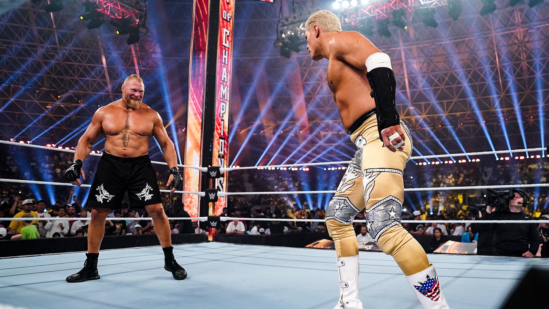 Brock Lesnar e Cody Rhodes no WWE Night of Champions