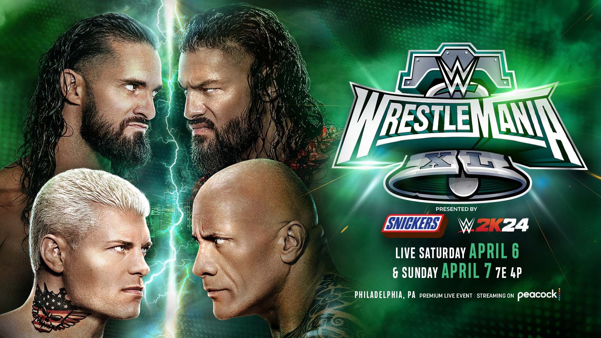 The Rock & Roman Reigns vs. Cody Rhodes & Seth Rollins oficializado para a WrestleMania 40