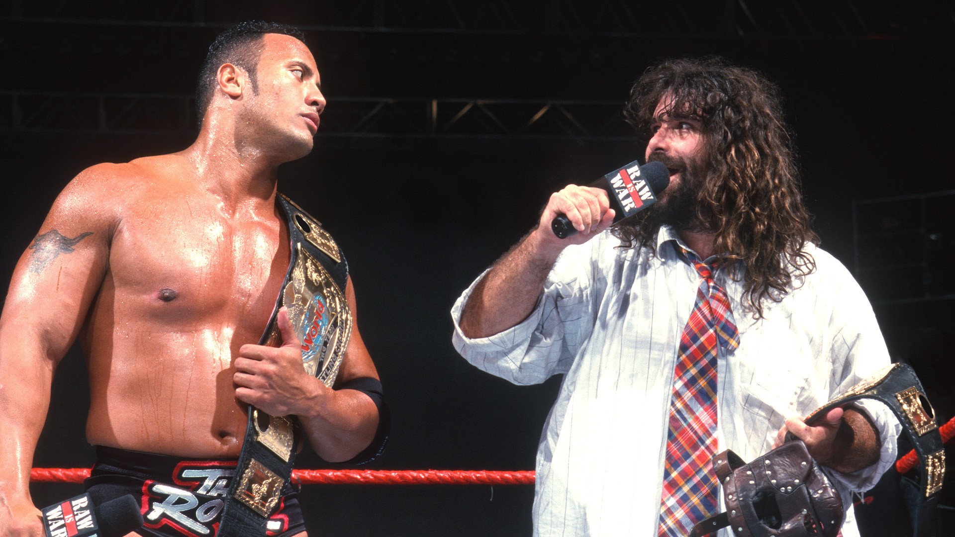 The Rock e Mankind no WWE Raw