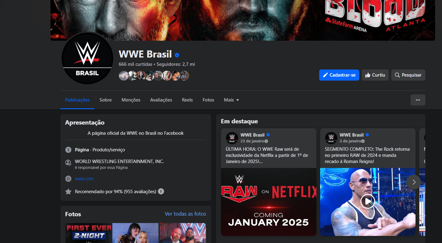 WWE Brasil volta ao ar no Facebook