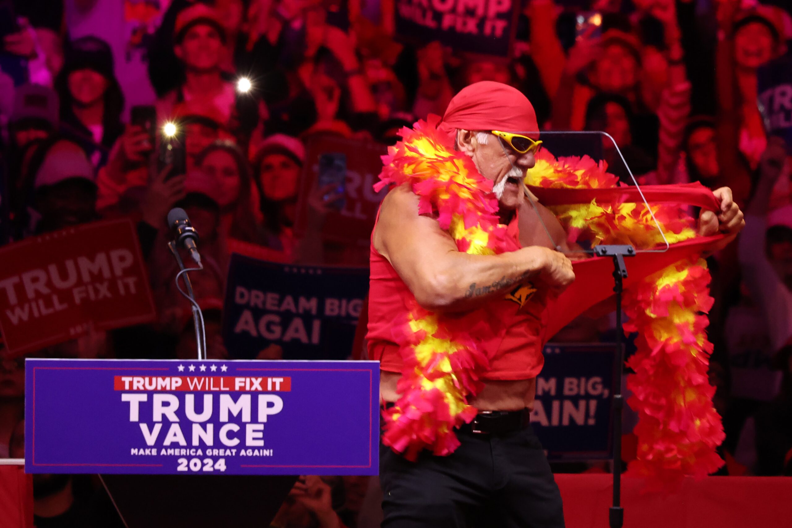 Hulk Hogan em campanha para Donald Trump nos EUA