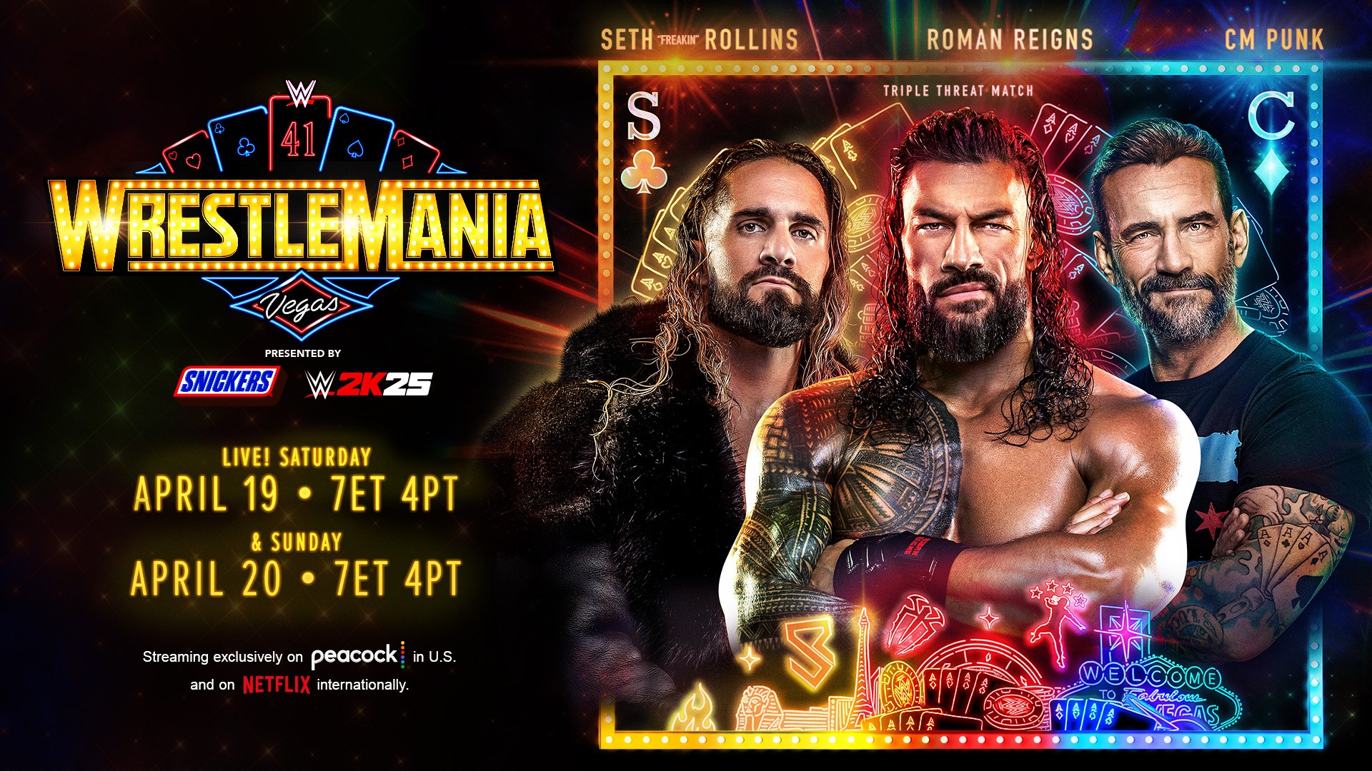 WWE WrestleMania 41 – Sábado: onde assistir ao vivo, horário, data e card